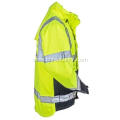 Men's Waterproof Lime High-Visibility Work Jacket